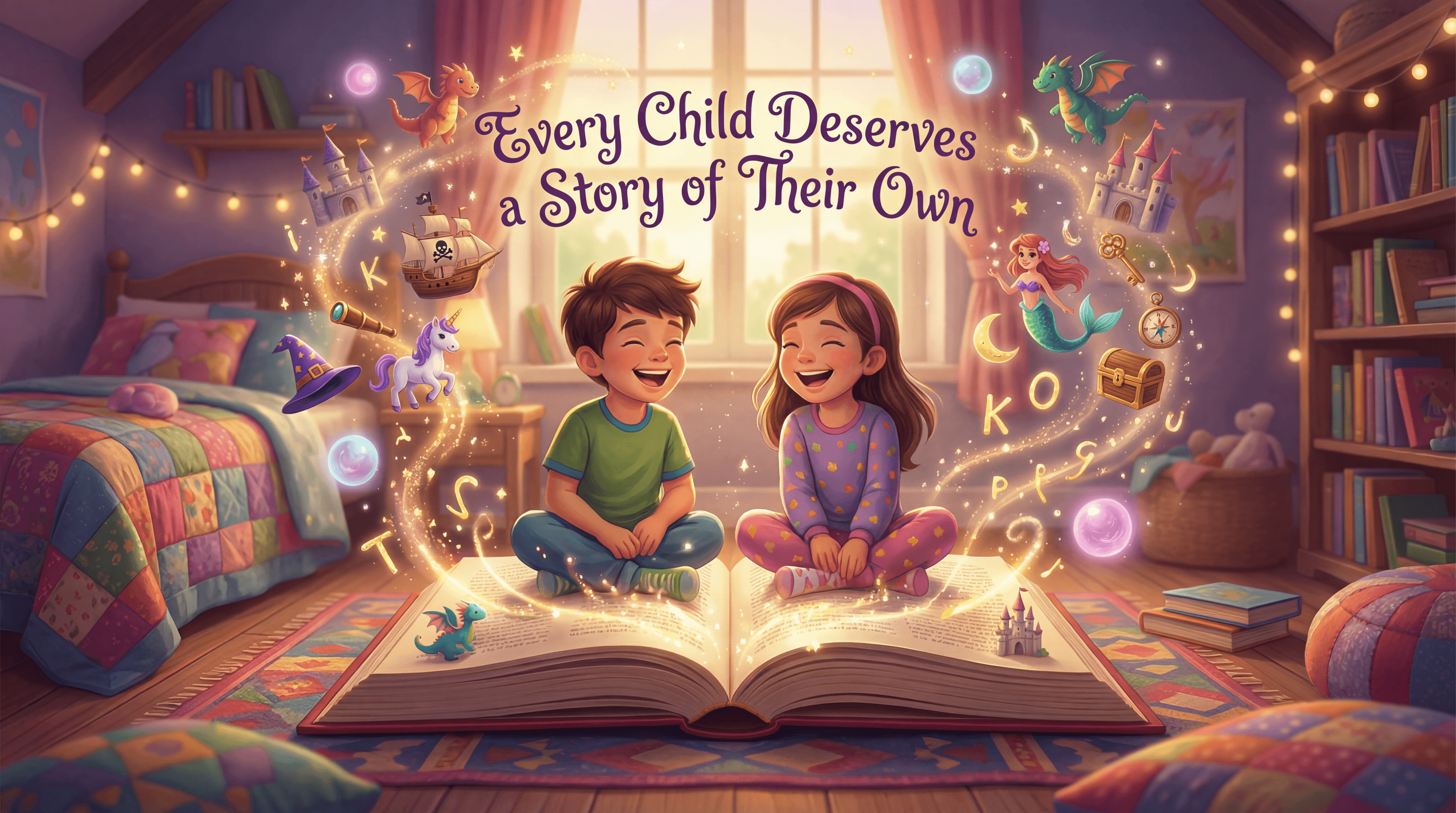 Children on a magical storybook adventure